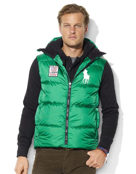 ralph lauren green vest|ralph lauren outerwear vest.